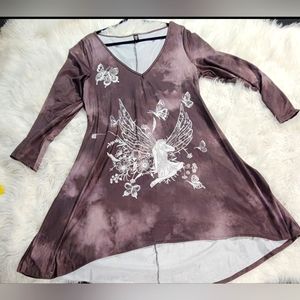 SHEIN asymmetrical fairy dress 2XL brown